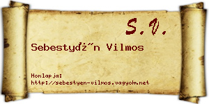 Sebestyén Vilmos névjegykártya